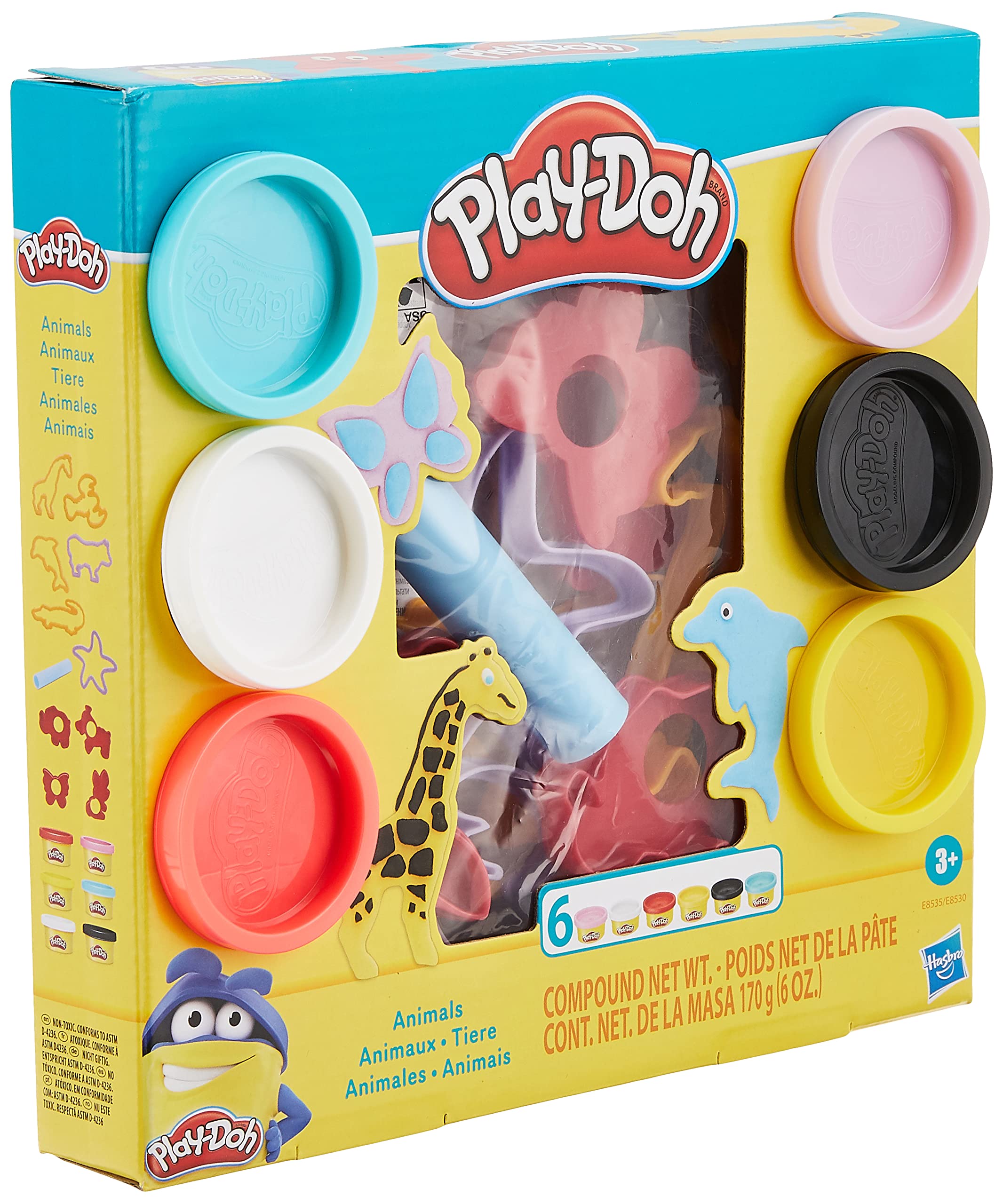 Play-Doh Fun Shapes Animal Set with 10 Cutters and 6 Cans