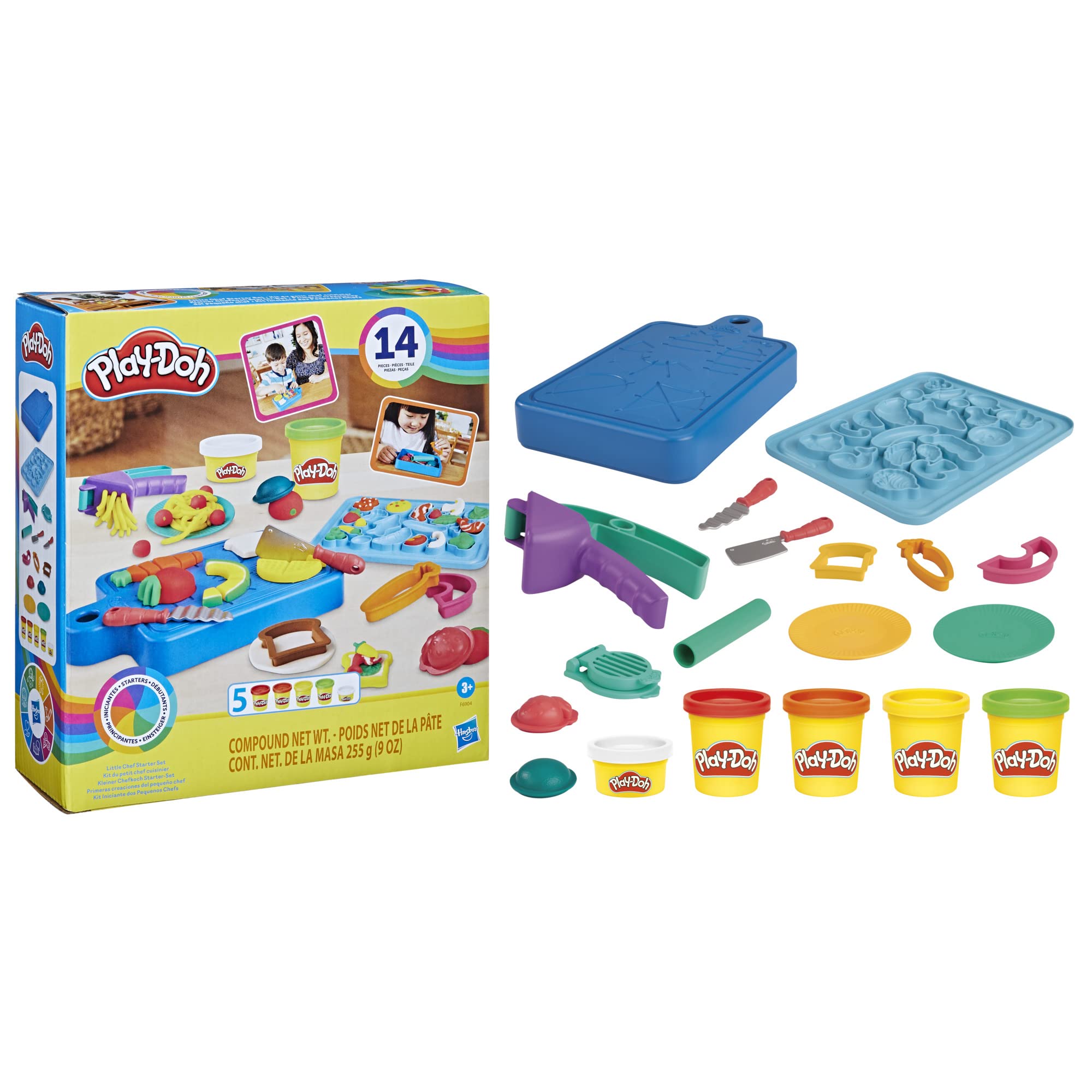 Play-Doh Little Chef Starter Set – 14 Kitchen Accessories & 5 Colors for Creative Play