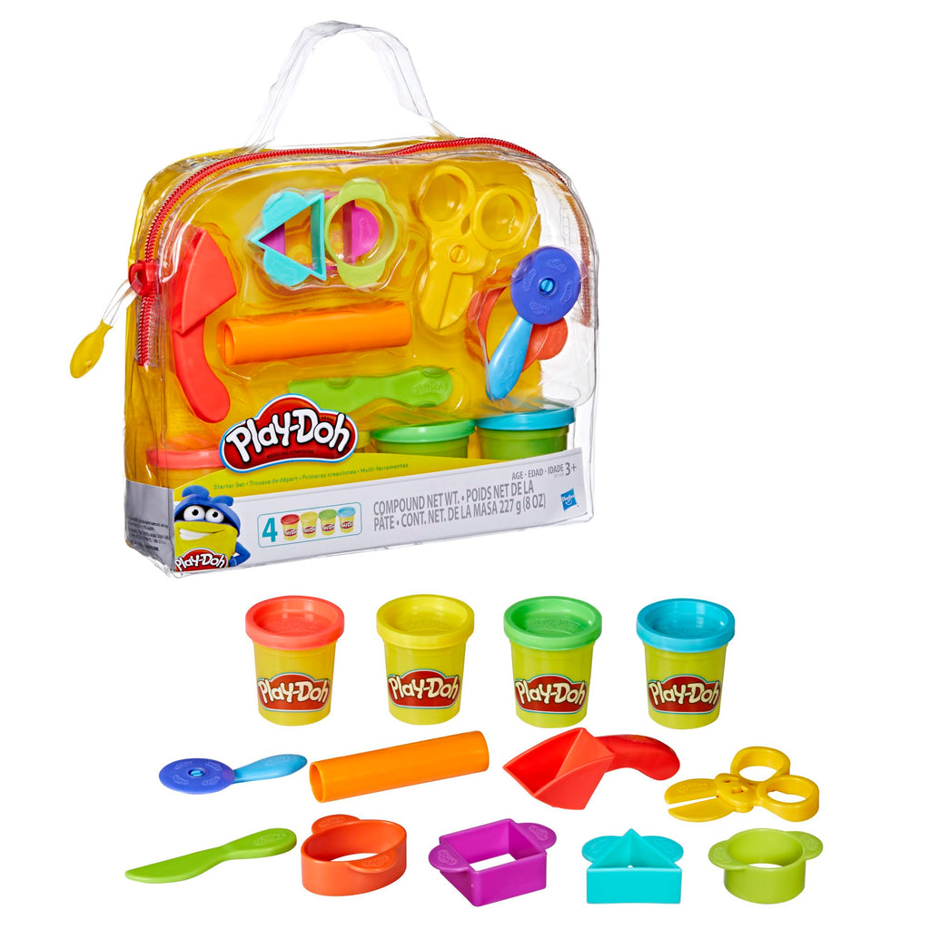 Play-Doh Starter Set 9-Piece Kit with Storage Tote & 4 Cans of Modeling Compound, Ages 3+