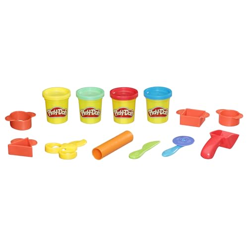 Play-Doh Starter Set 9-Piece Kit with Storage Tote & 4 Cans of Modeling Compound, Ages 3+