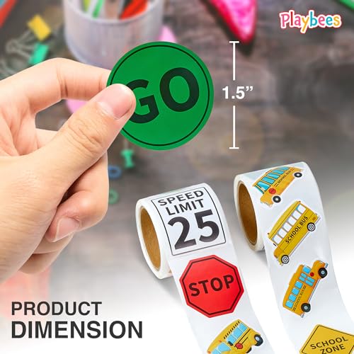 Playbees 200-Pack School Bus Stickers – Educational Decor, Classroom Prizes & DIY Crafts