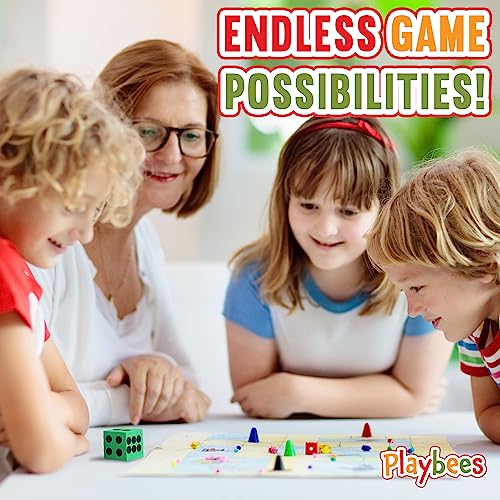 Playbees 24-Pack Foam Dice Set – 1.5 Inch Jumbo Non-Toxic Dice for Classroom Math, Games & Party Activities, Ages 3+