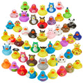 Playbees 25-Pack Assorted Rubber Duckies – 2-Inch Vinyl Bath Toys for Kids, Party Favors, and Sensory Play