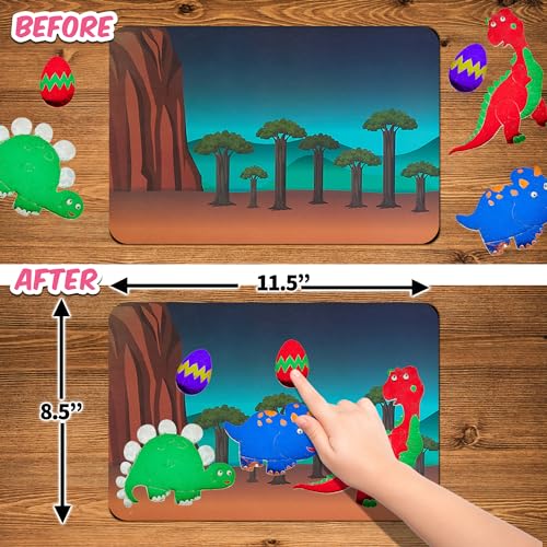Playbees Dinosaur Foil Art Kit – Mess-Free Arts and Crafts for Kids Ages 3-9 with 100+ Stickers and Foil Sheets