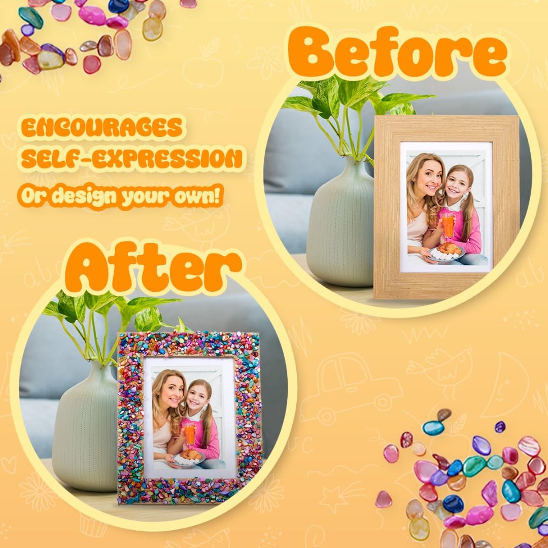 Playbees Kids Picture Frame Mosaic Craft Kit – DIY Arts & Crafts for Ages 3-14