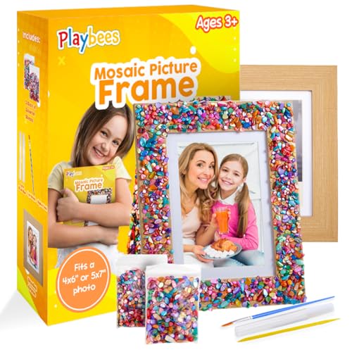 Playbees Kids Picture Frame Mosaic Craft Kit – DIY Arts & Crafts for Ages 3-14
