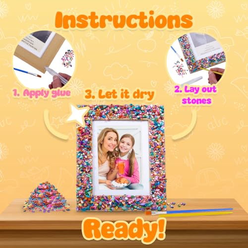 Playbees Kids Picture Frame Mosaic Craft Kit – DIY Arts & Crafts for Ages 3-14