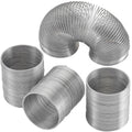 Playbees Metal Slinky Toy 4-Pack - 2-Inch Silver Coil Springs for Learning, Party Favors, Bird Feeder Squirrel Guard