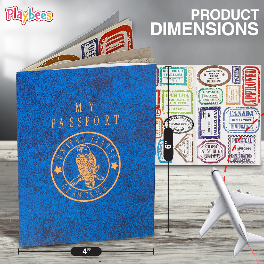 Playbees Passport Sticker Book – 12-Pack Travel-Themed Sticker Set for Kids