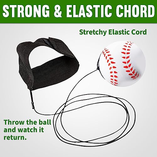 Playbees Reactive Practice Baseballs (3 Pack) – Wrist Return Trainer for Solo Pitching & Catching