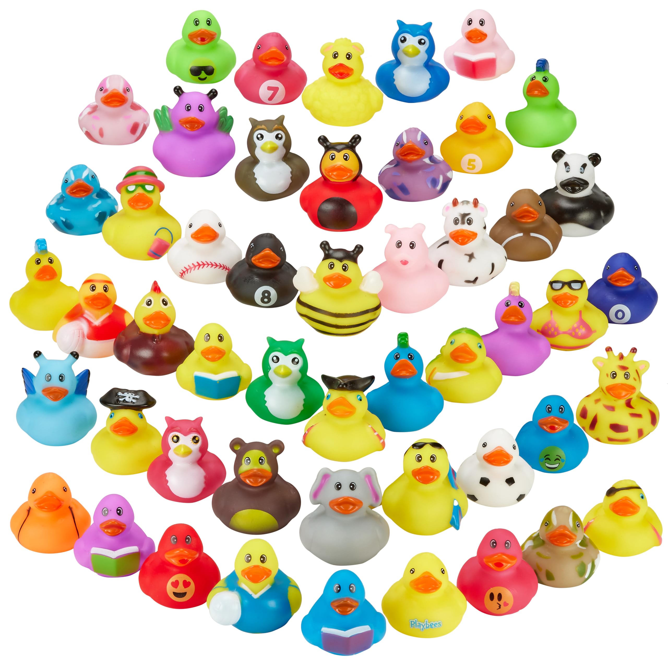 Playbees Rubber Ducks Bulk 12 Pack – Assorted 2-Inch Vinyl Duckies for Bath, Pool, Party Favors & Classroom Incentives
