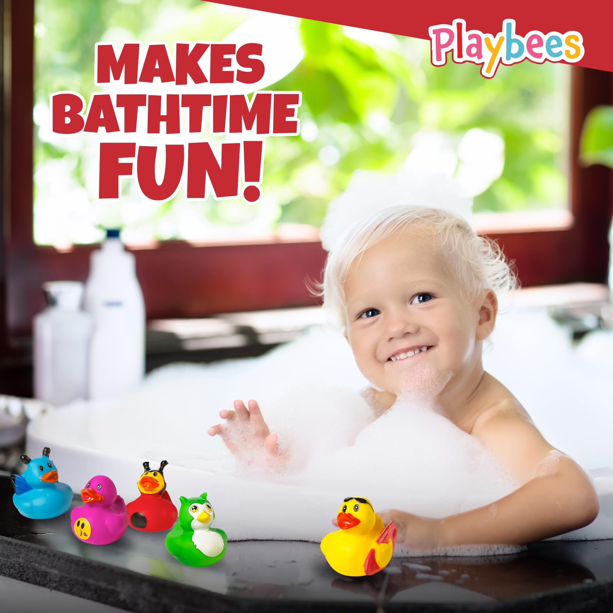 Playbees Rubber Ducks Bulk 12 Pack – Assorted 2-Inch Vinyl Duckies for Bath, Pool, Party Favors & Classroom Incentives