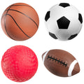 PlayBolt 4-Pack Sports Balls for Kids & Toddlers – 5-Inch Soft Rubber Set with Hand Pump