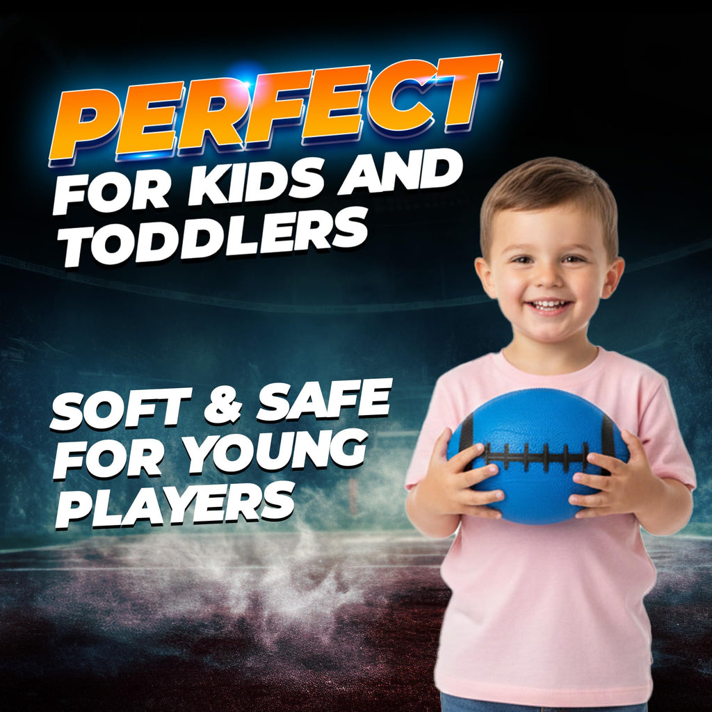 PlayBolt 6-Inch Mini Footballs for Kids (Pack of 5) - Inflatable PVC with Hand Pump