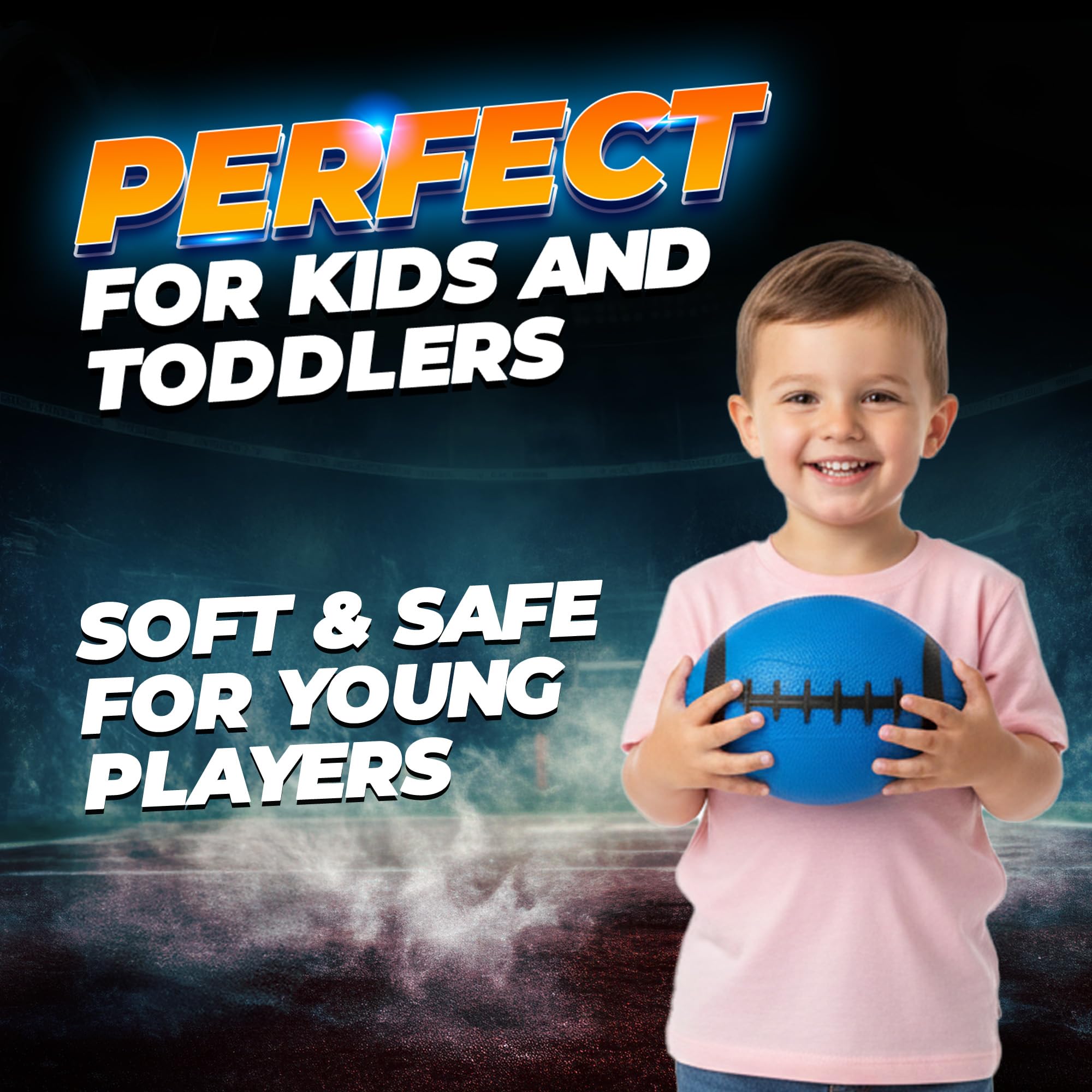 PlayBolt 6-Inch Mini Footballs for Kids (Pack of 5) - Inflatable PVC with Hand Pump