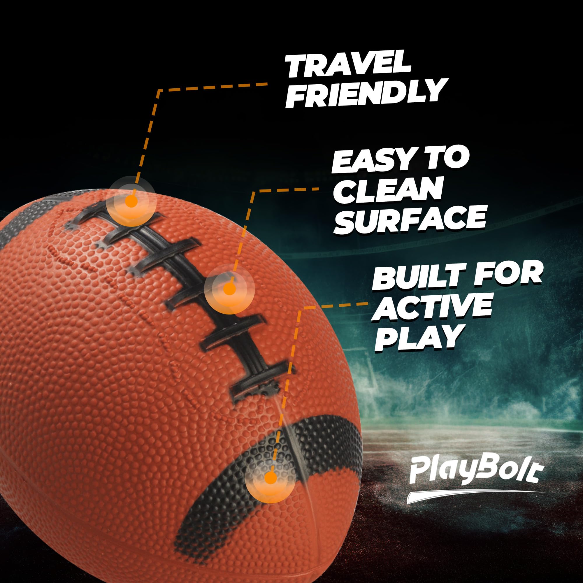 PlayBolt 6-Inch Mini Footballs for Kids (Pack of 5) - Inflatable PVC with Hand Pump