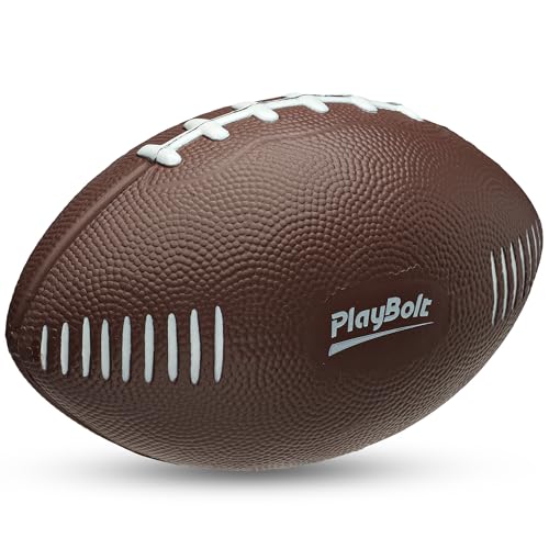 PlayBolt 7.25" Foam Football for Kids - Soft, Easy Grip Youth Sports Toy for Toddlers Ages 3+ (Brown)