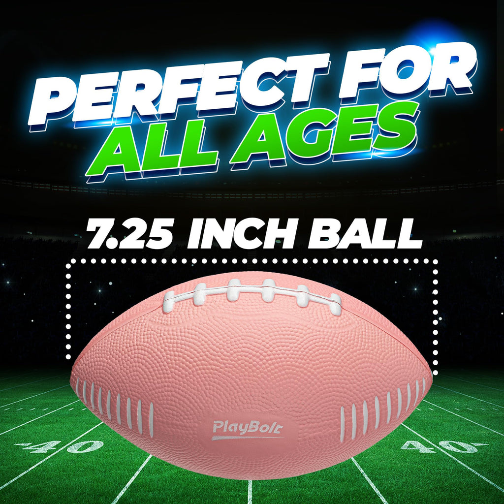 PlayBolt 7.25-Inch Pink Foam Football for Toddlers & Kids – Soft, Easy-Grip Mini Football for Indoor/Outdoor Play