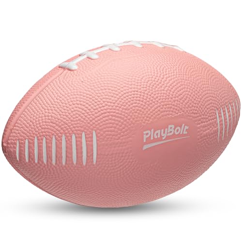 PlayBolt 7.25-Inch Pink Foam Football for Toddlers & Kids – Soft, Easy-Grip Mini Football for Indoor/Outdoor Play