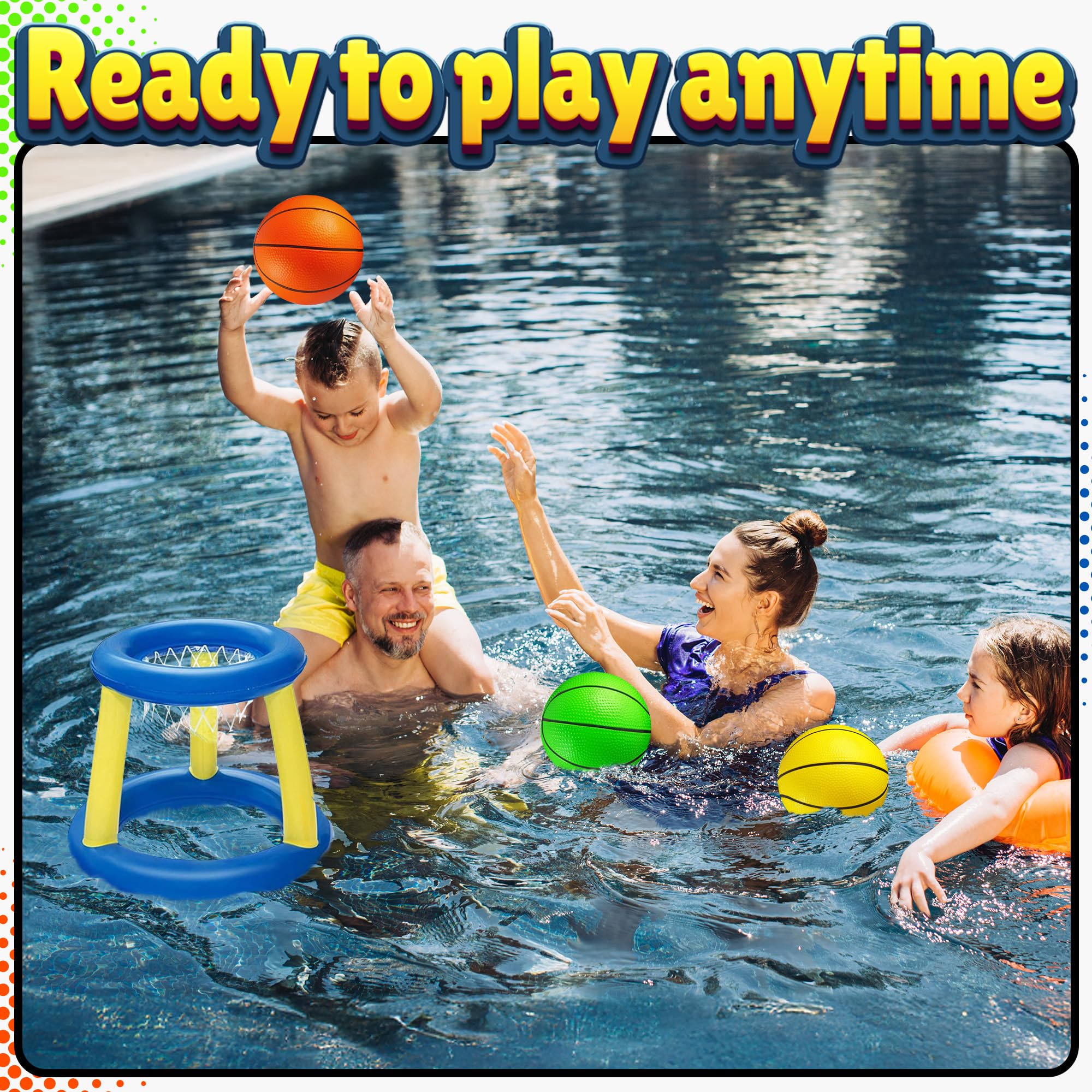 PlayBolt Mini Basketball Set for Kids - 6 Inch (5 Pack) with Hand Pump - Indoor Outdoor Toddler Hoop Balls