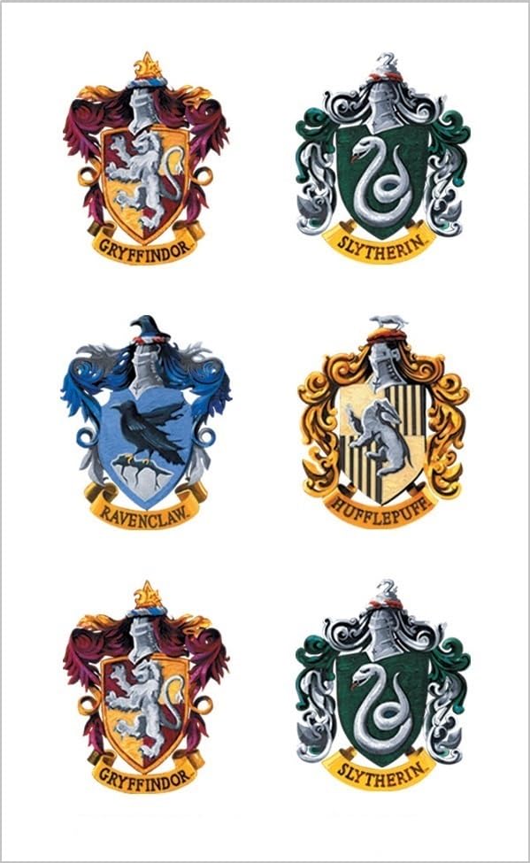 Playhouse Harry Potter Mini Hogwarts House Crests Sticker 3-Pack: 9 Perforated Half-Sheets of Officially Licensed Acid-Free Craft Stickers