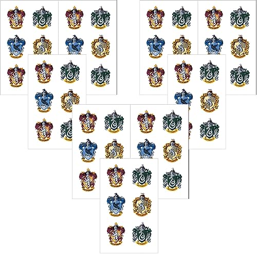 Playhouse Harry Potter Mini Hogwarts House Crests Sticker 3-Pack: 9 Perforated Half-Sheets of Officially Licensed Acid-Free Craft Stickers