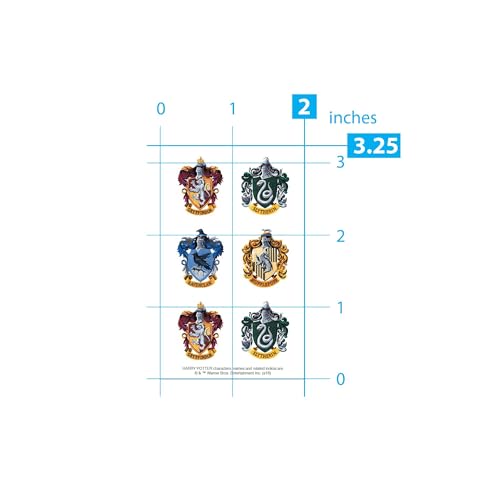 Playhouse Harry Potter Mini Hogwarts House Crests Sticker 3-Pack: 9 Perforated Half-Sheets of Officially Licensed Acid-Free Craft Stickers