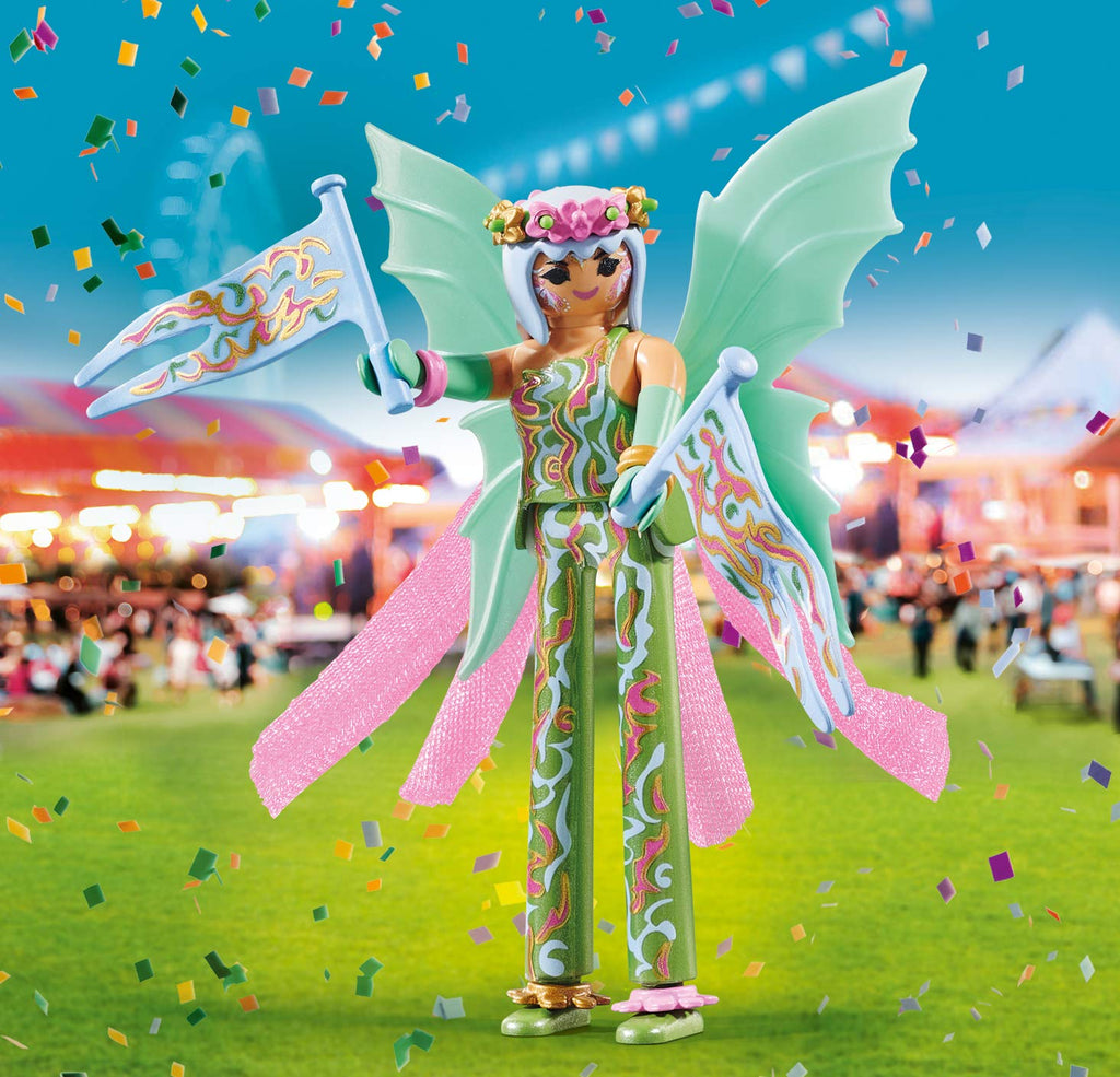 Playmobil Fairy Stilt Walker - Collectable Special Plus Figure with Wings and Flags