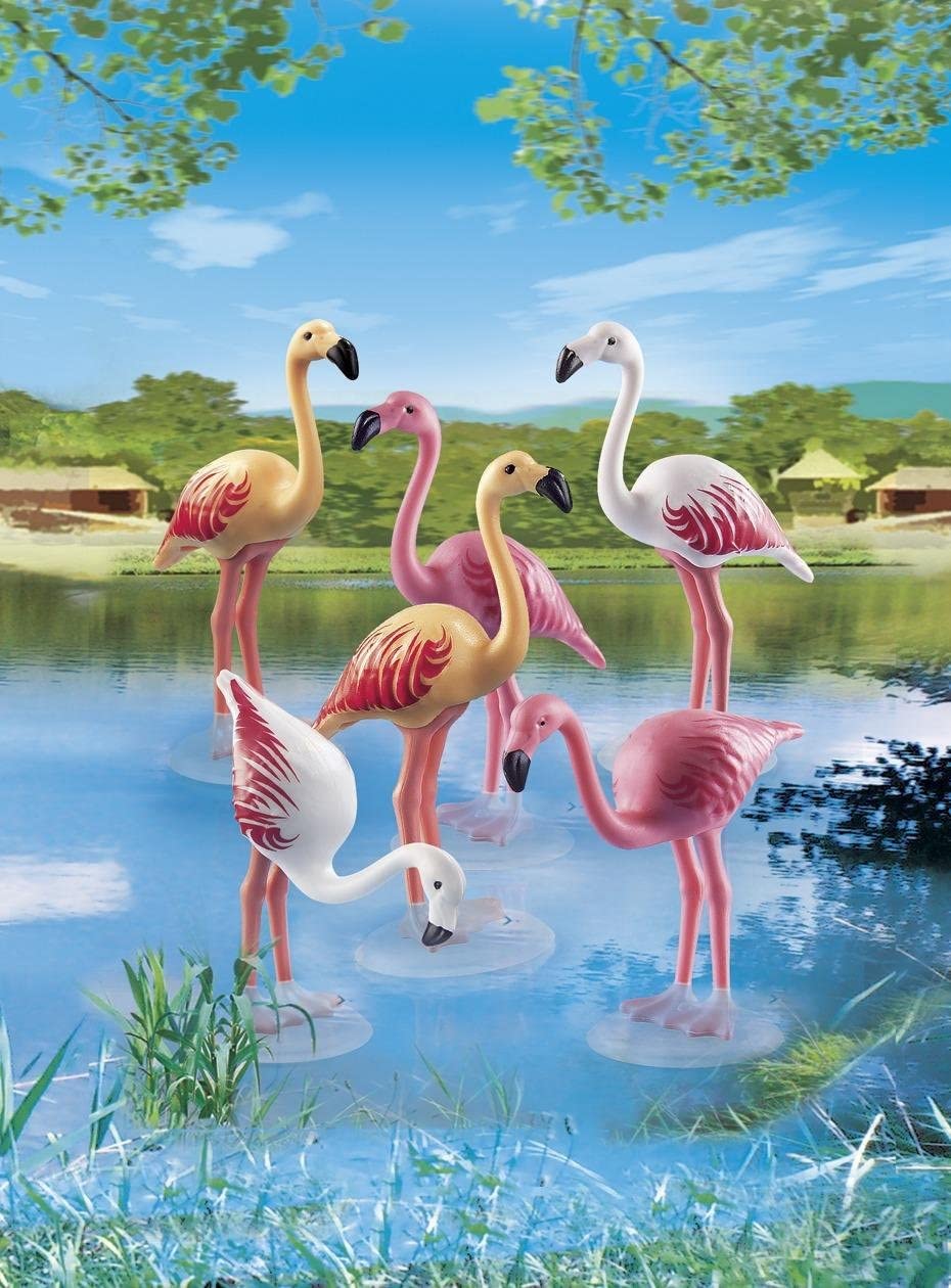 Playmobil Flock of Flamingos Building Kit – 6 Brightly Colored Flamingo Figures