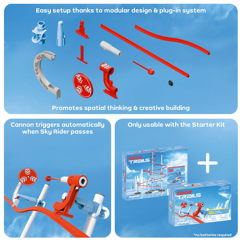 Playmobil Sky Trails Track Blaster Accessory Pack – Interactive Obstacle for Racing Tracks