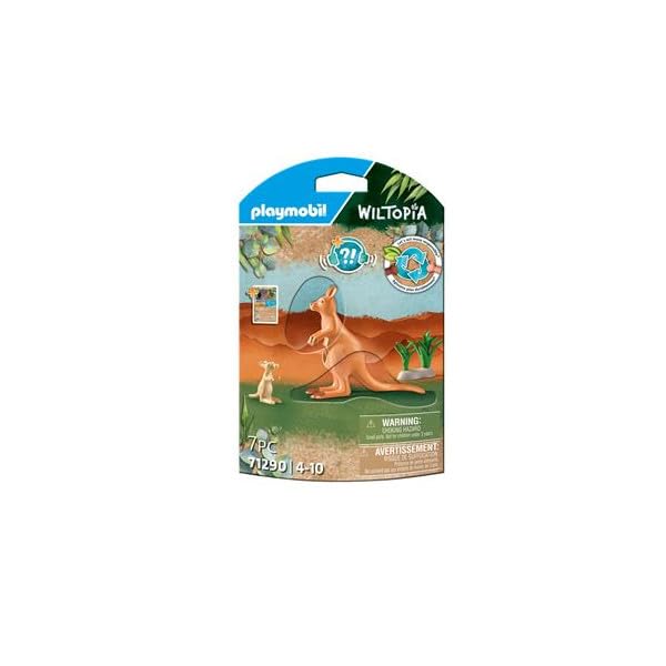 Playmobil Wiltopia Kangaroo with Joey – Eco-Friendly Toy Figure with AR App