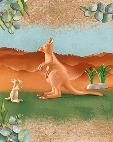 Playmobil Wiltopia Kangaroo with Joey – Eco-Friendly Toy Figure with AR App