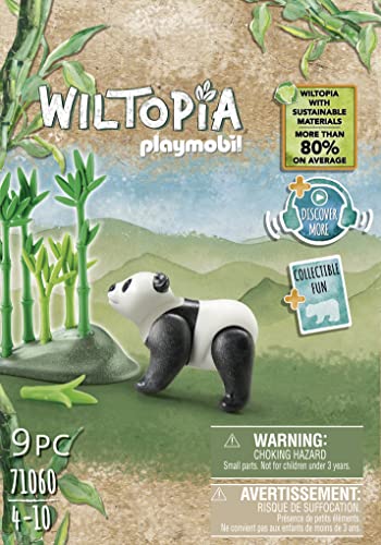 Playmobil Wiltopia Panda Set - 80% Recycled Plastic Interactive Animal Toy with AR Learning Card