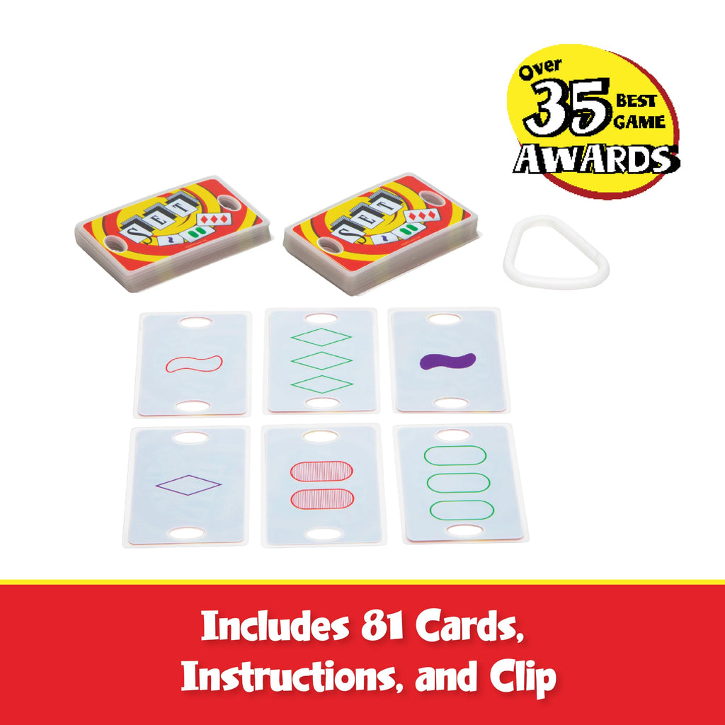 PlayMonster Set Card Game – Travel-Friendly Waterproof Cards, Brain-Building Matching Game for Ages 6+
