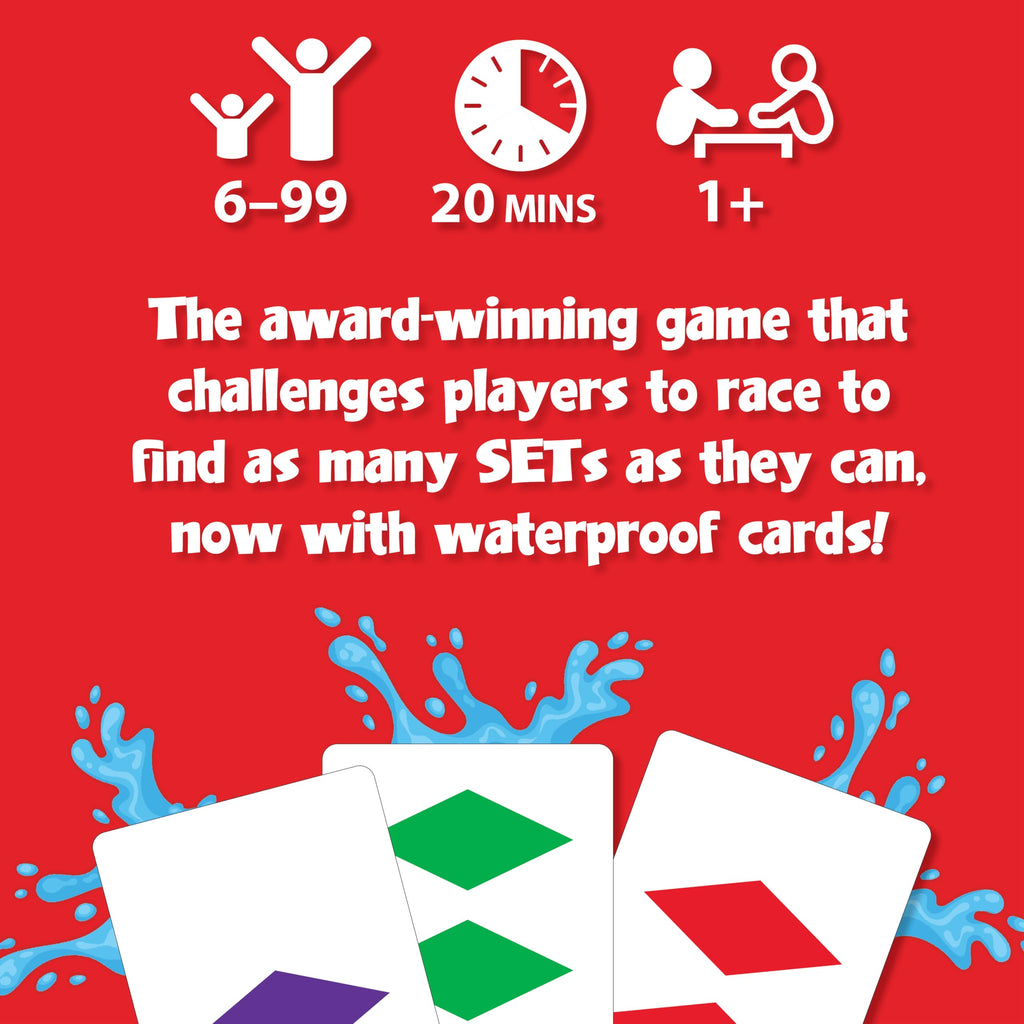 PlayMonster Set Card Game – Travel-Friendly Waterproof Cards, Brain-Building Matching Game for Ages 6+