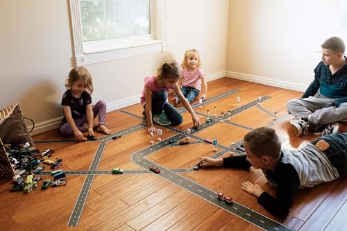 PlayTape Road Tape for Toy Cars – 2" Wide x 30 ft Asphalt Road, Sticks to Flat Surfaces, No Residue