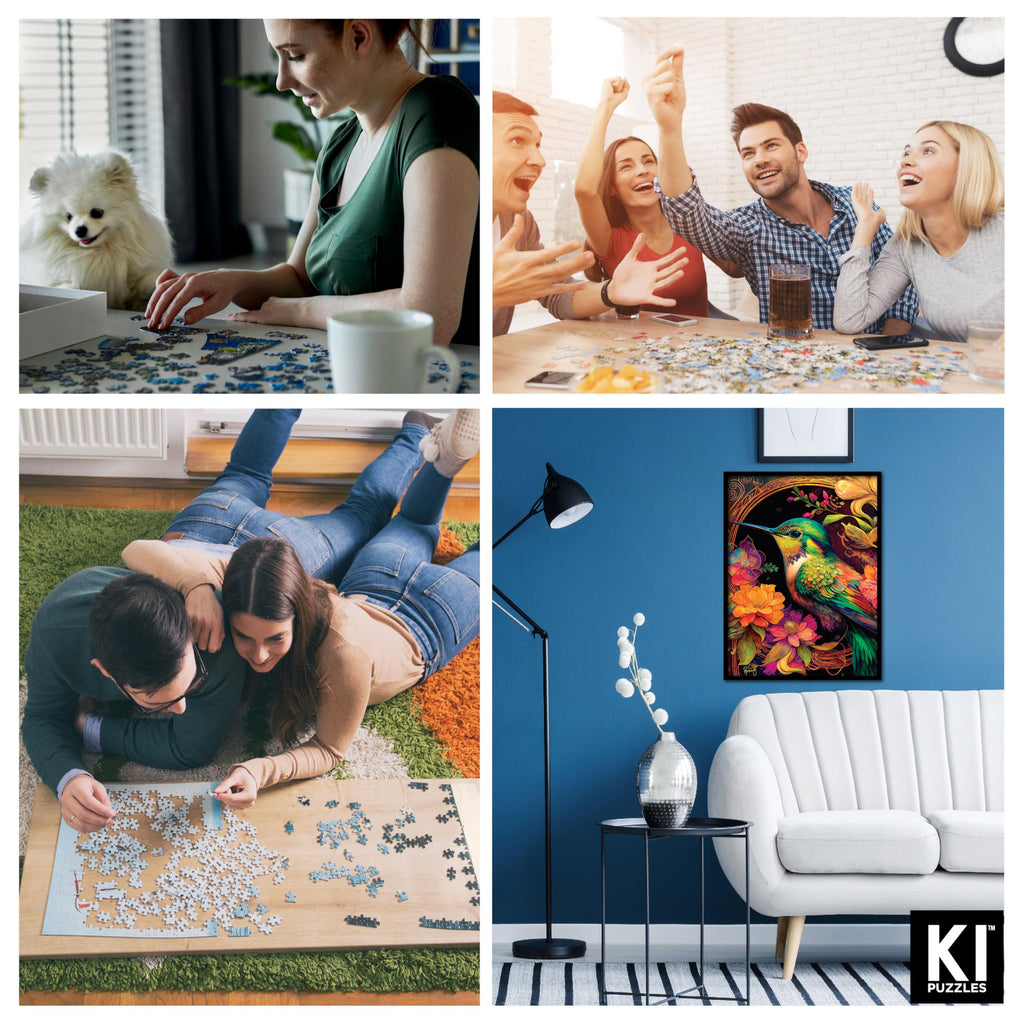 PLAYVIEW 550 Piece Jigsaw Puzzle for Adults – RomantzArt Small and Mighty III Hummingbird – 24x18 Inches