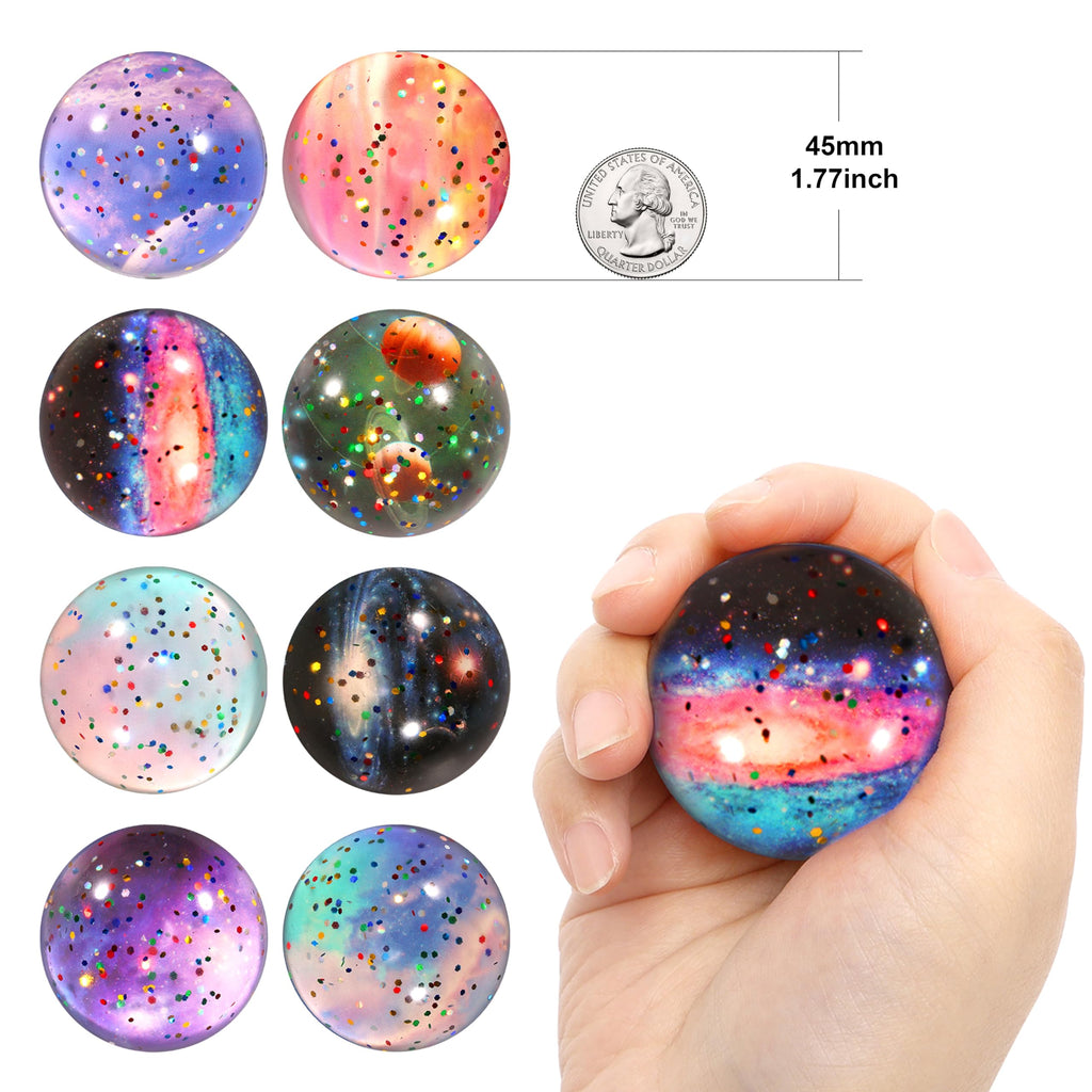 Pllieay 16-Piece Galaxy Space Toy Set: Bouncy Balls & Flashcards for Kids