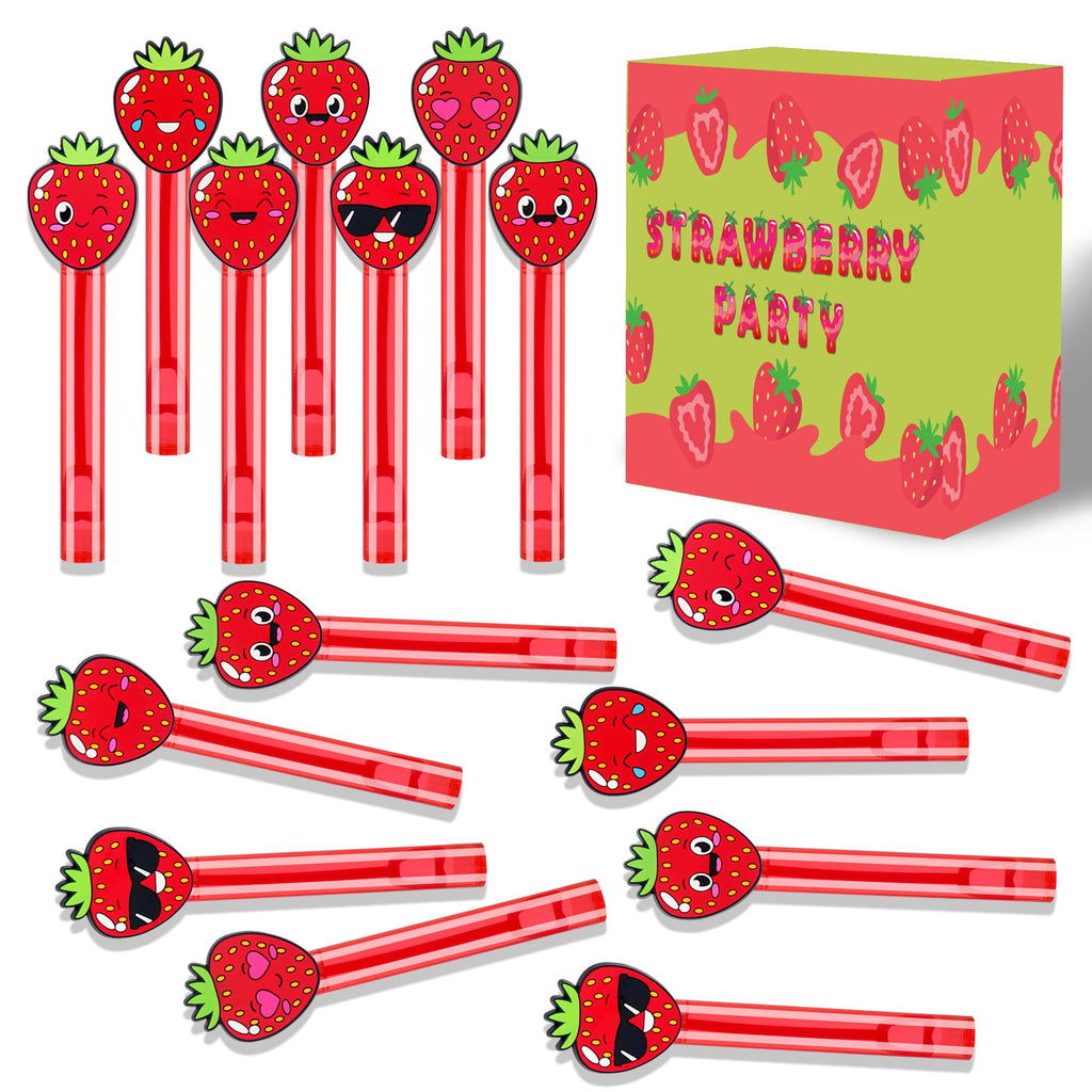 PLOUGVI 24-Pack Strawberry Bubble Wands - Party Favors, Piñata Stuffers & Classroom Prizes