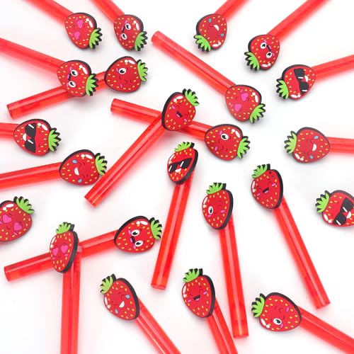 PLOUGVI 24-Pack Strawberry Bubble Wands - Party Favors, Piñata Stuffers & Classroom Prizes