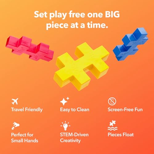 PLUS PLUS Big Glitter Mix Tube – 15 Large Building Blocks for Toddlers, Ages 2+