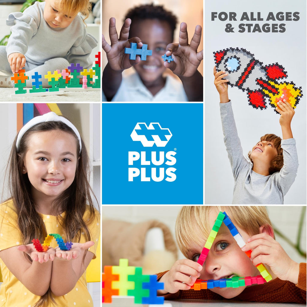 PLUS PLUS Big Glitter Mix Tube – 15 Large Building Blocks for Toddlers, Ages 2+