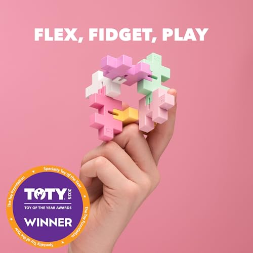 PLUS PLUS HEXEL Bubblegum Fidget Toy – Stress Relief & Focus Aid, BPA-Free