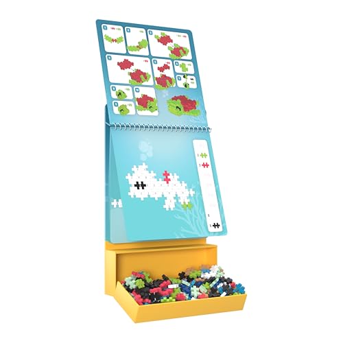 Plus Plus Puzzle by Number Ocean Activity Pad – Travel-Friendly STEM Building Set for Kids Ages 5-12