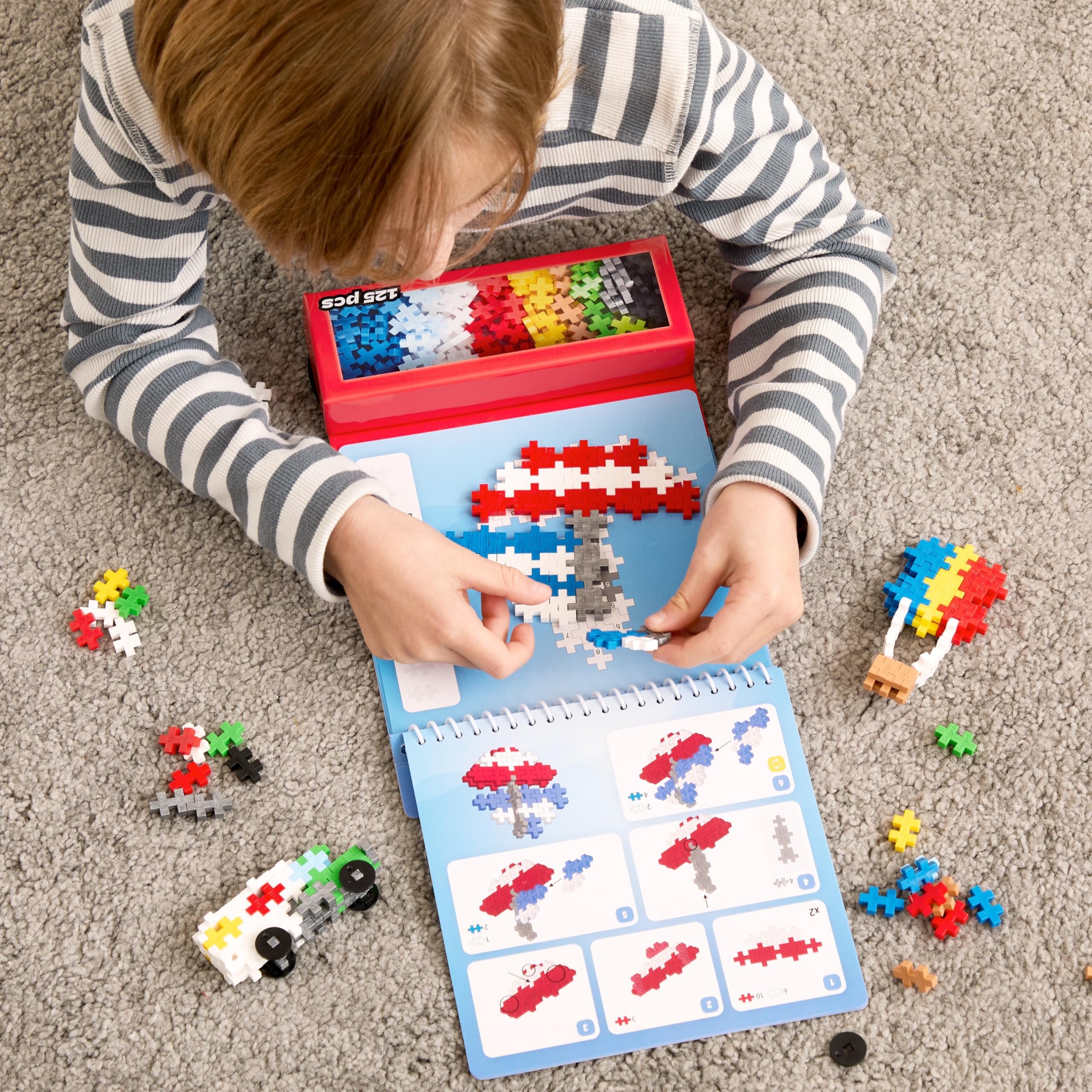 Plus-Plus Transportation Activity Pad with Numbered Guides – 6 Travel Builds in 2D & 3D