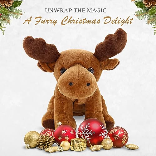 Plushland Beanie Moose 7" Stuffed Animal – Soft Brown Plush Toy for Kids and Collectors