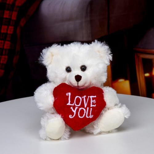 Plushland Brown Love Teddy Bear with Color-Shifting Sequin Heart - 9 Inches