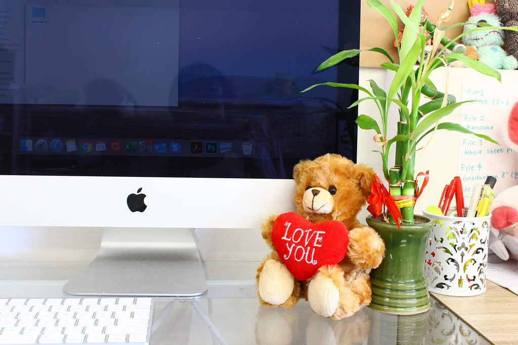 Plushland Brown Love Teddy Bear with Color-Shifting Sequin Heart - 9 Inches