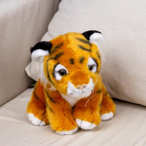 Plushland Brown Tiger Sitting Plush Toy – 7 Inch Super Soft Stuffed Animal