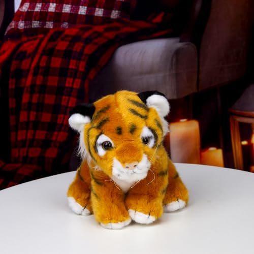 Plushland Brown Tiger Sitting Plush Toy – 7 Inch Super Soft Stuffed Animal